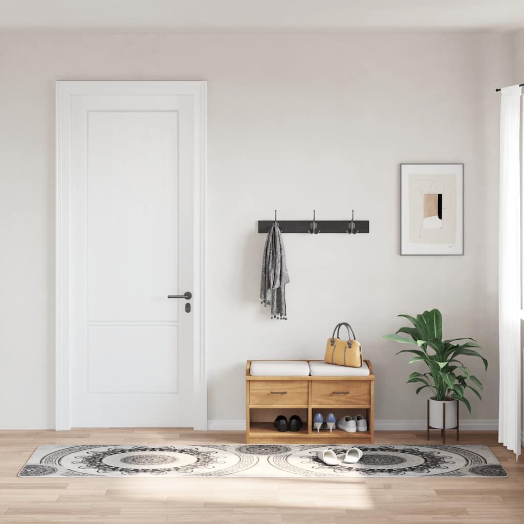 gulvtæppe 80x300 cm vaskbart flerfarvet billede