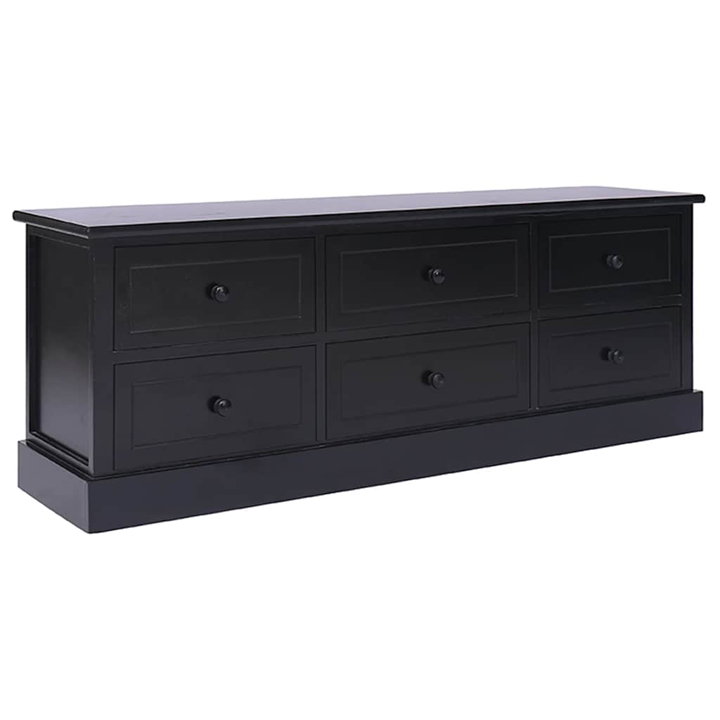 tv-bord 108x30x40 cm massivt kejsertræ sort