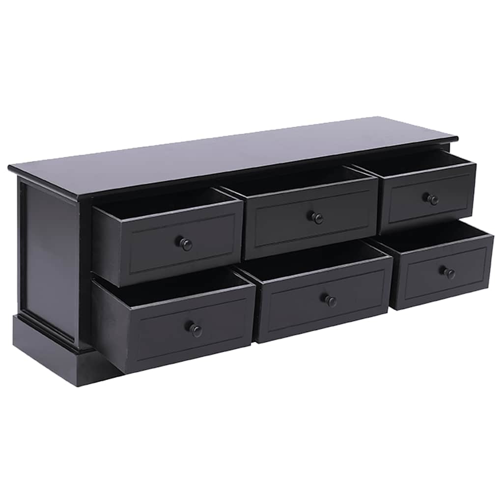 tv-bord 108x30x40 cm massivt kejsertræ sort