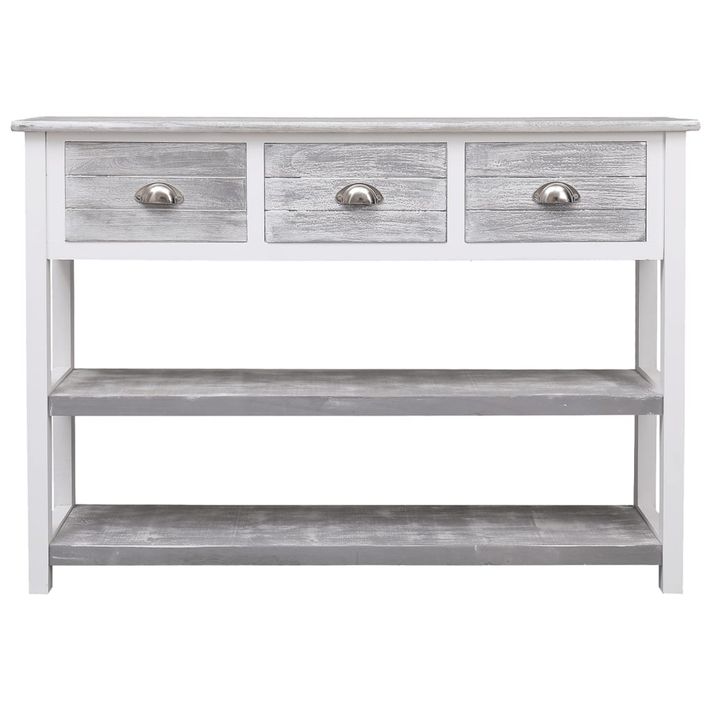 skænk 108x30x76 cm massivt kejsertræ antikgrå