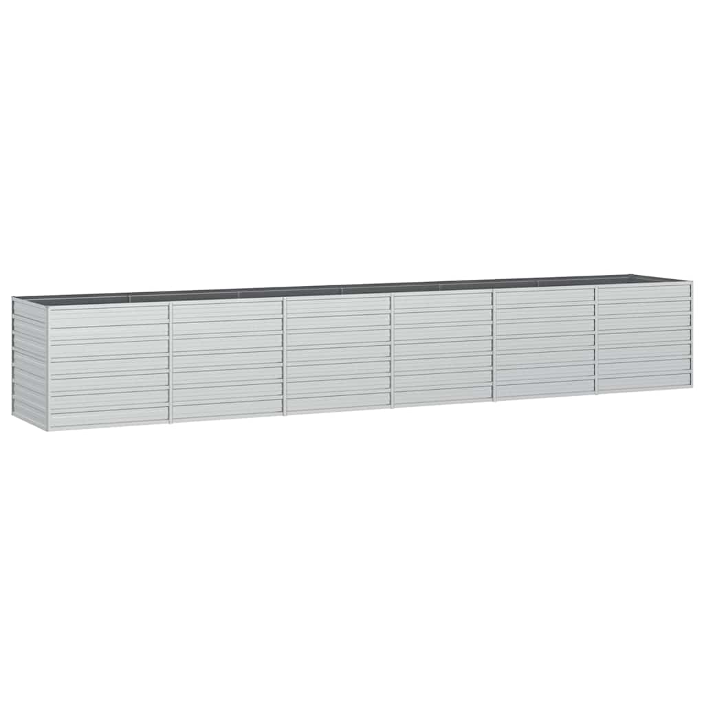 højbed 480x80x77 cm galvaniseret stål sølvfarvet
