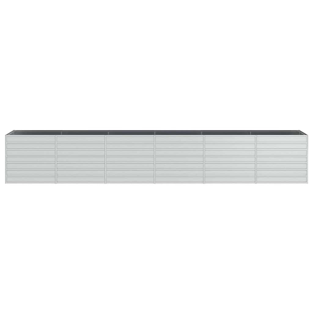 højbed 480x80x77 cm galvaniseret stål sølvfarvet