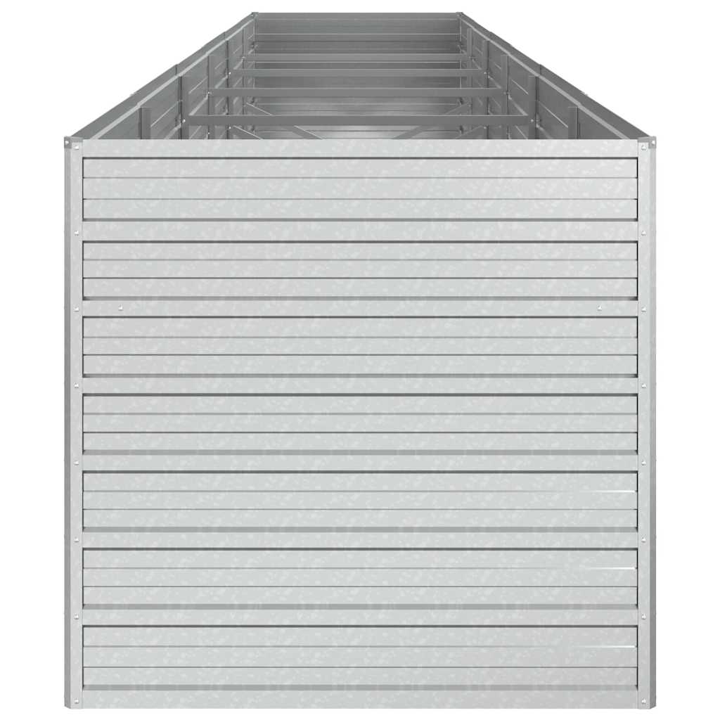 højbed 480x80x77 cm galvaniseret stål sølvfarvet