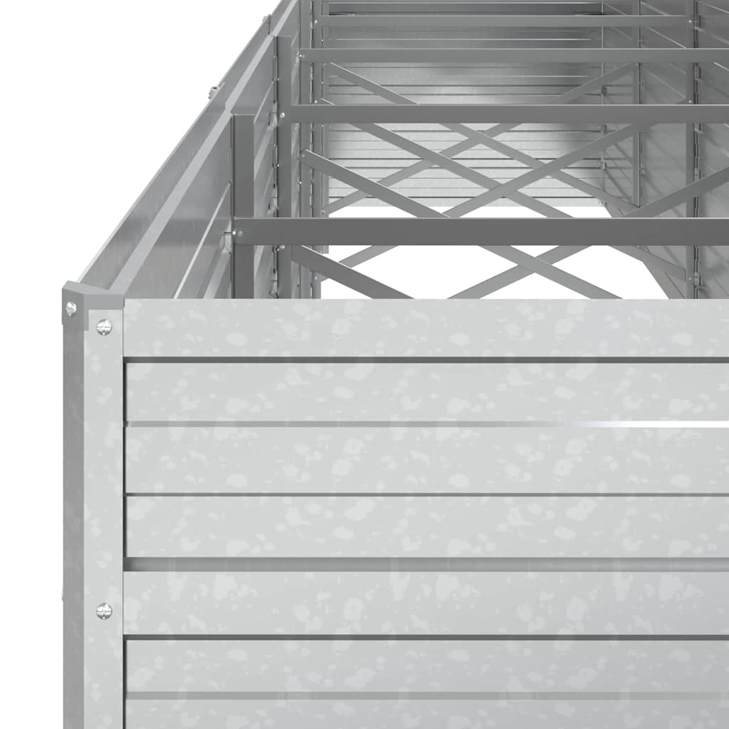 højbed 480x80x77 cm galvaniseret stål sølvfarvet