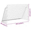 fodboldmål med net 180x90x120 cm stål hvid