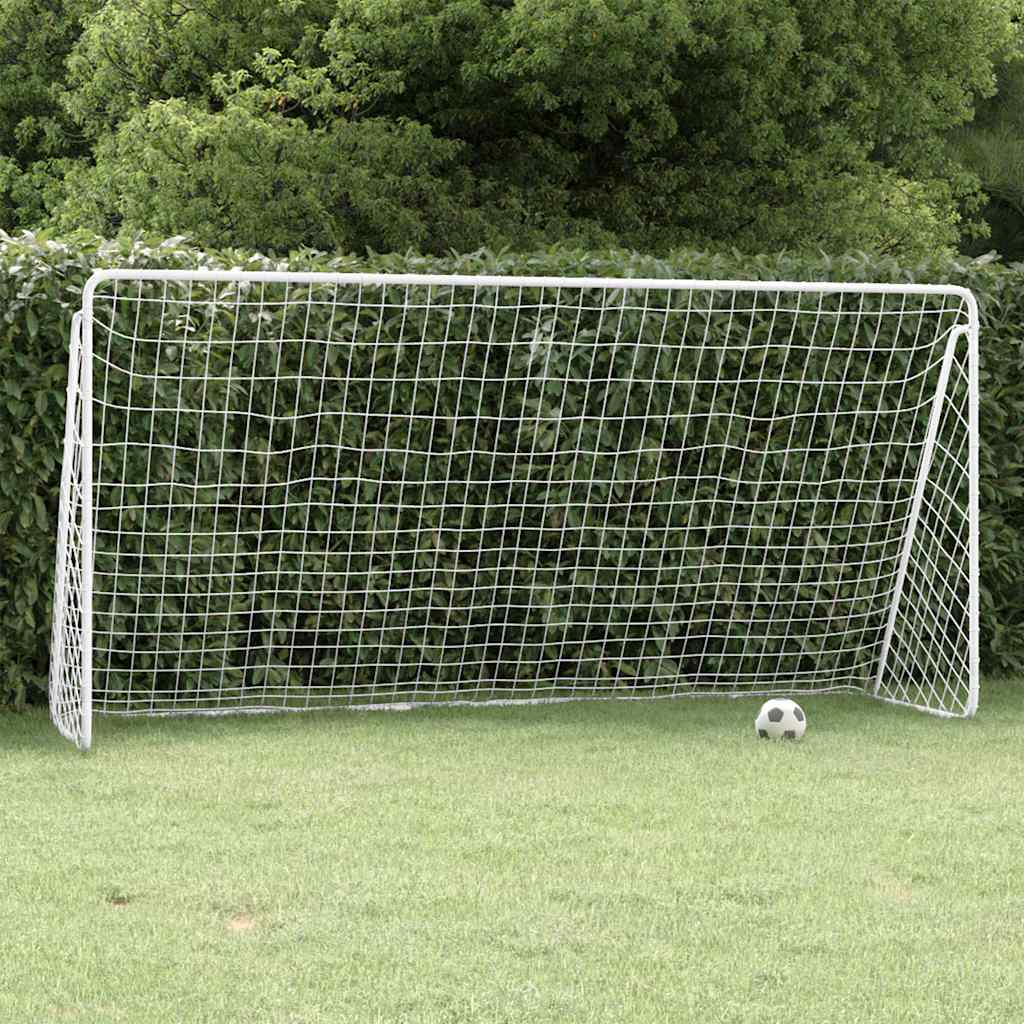 fodboldmål med net 366x122x182 cm stål hvid billede