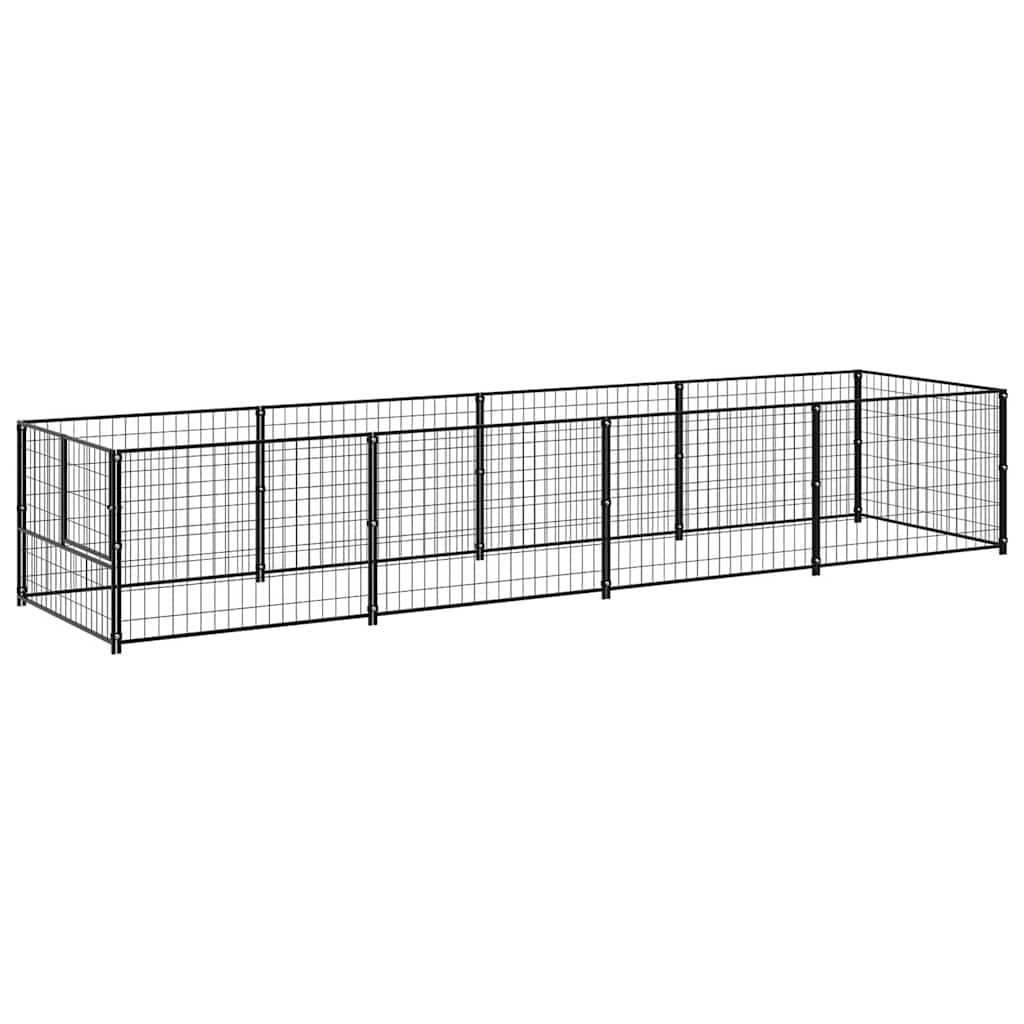 hundeløbegård 4 m² stål sort