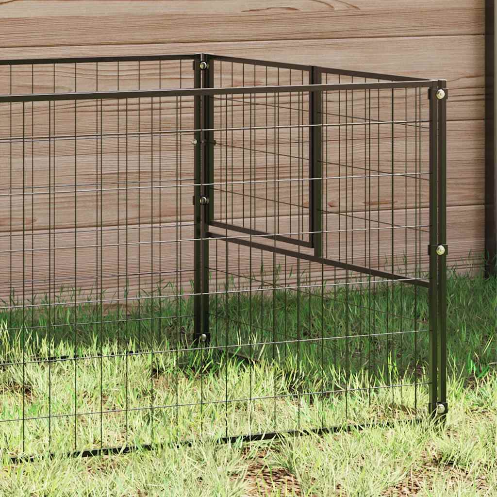 hundeløbegård 4 m² stål sort