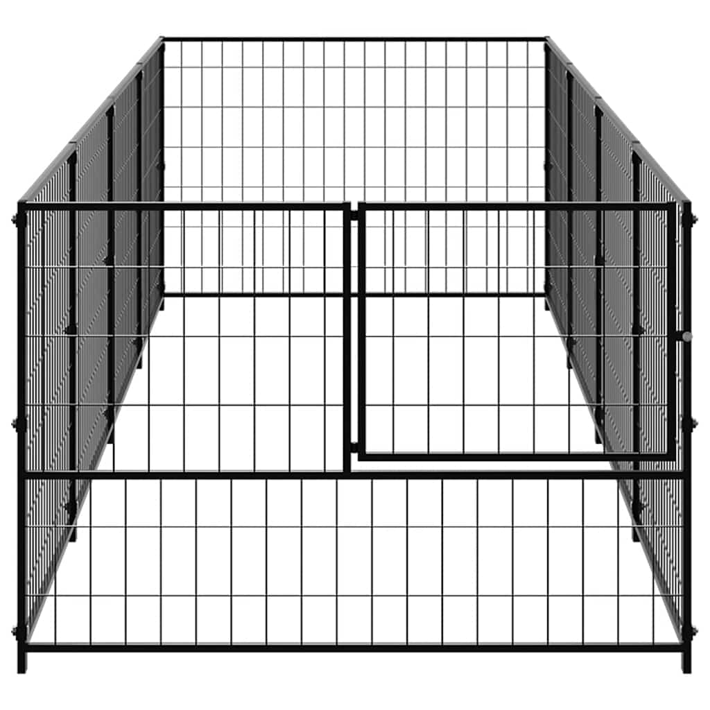 hundeløbegård 4 m² stål sort