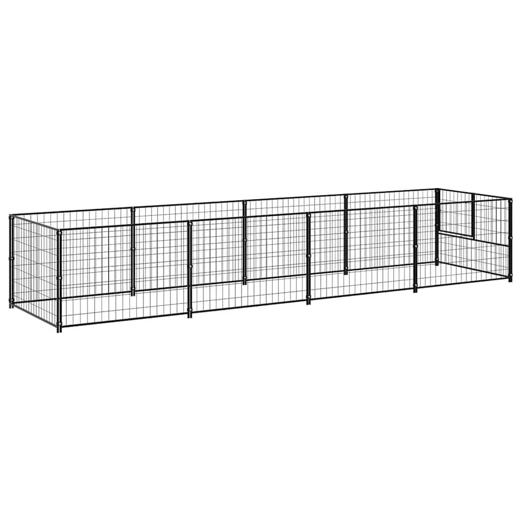 hundeløbegård 4 m² stål sort