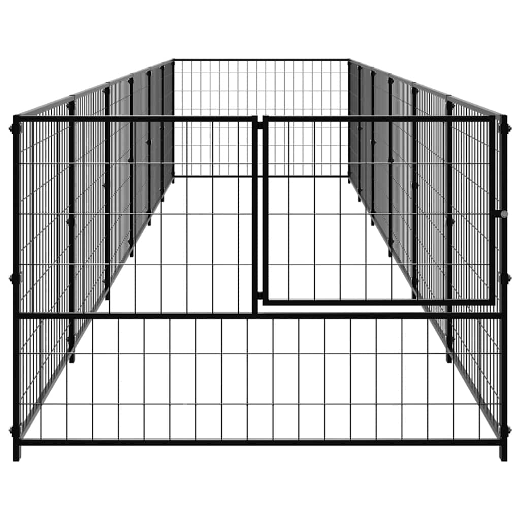 hundeløbegård 6 m² stål sort