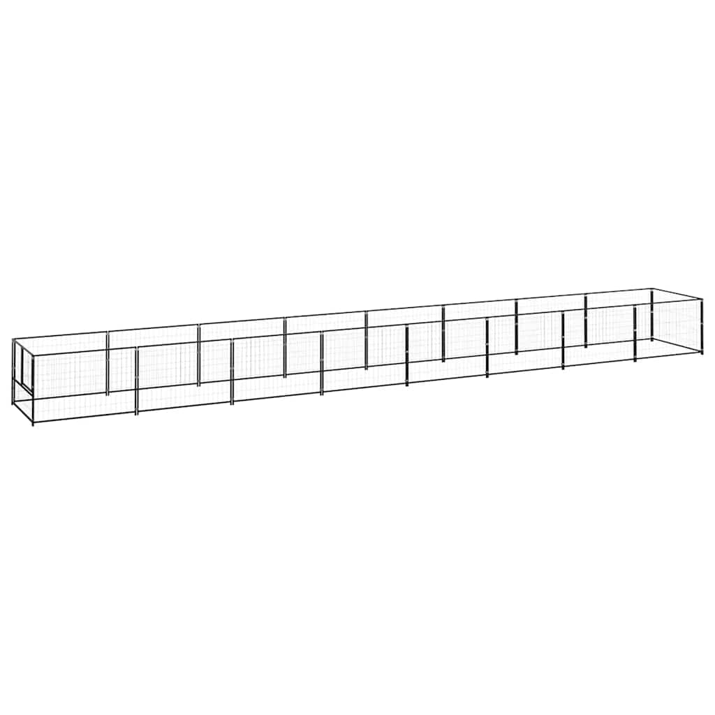hundeløbegård 8 m² stål sort