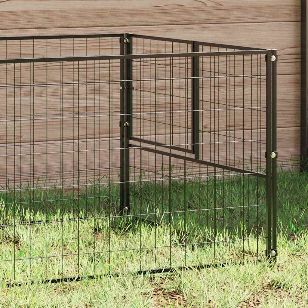 hundeløbegård 8 m² stål sort