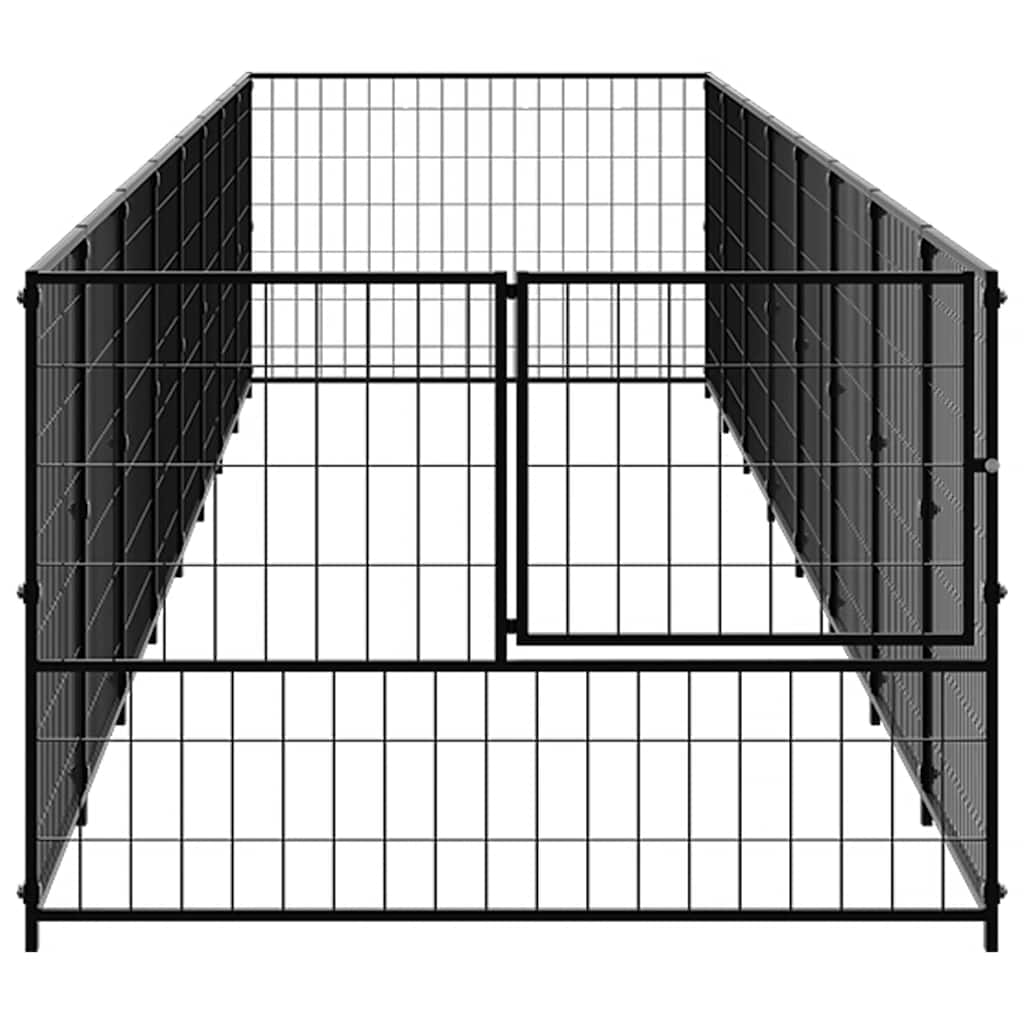 hundeløbegård 8 m² stål sort