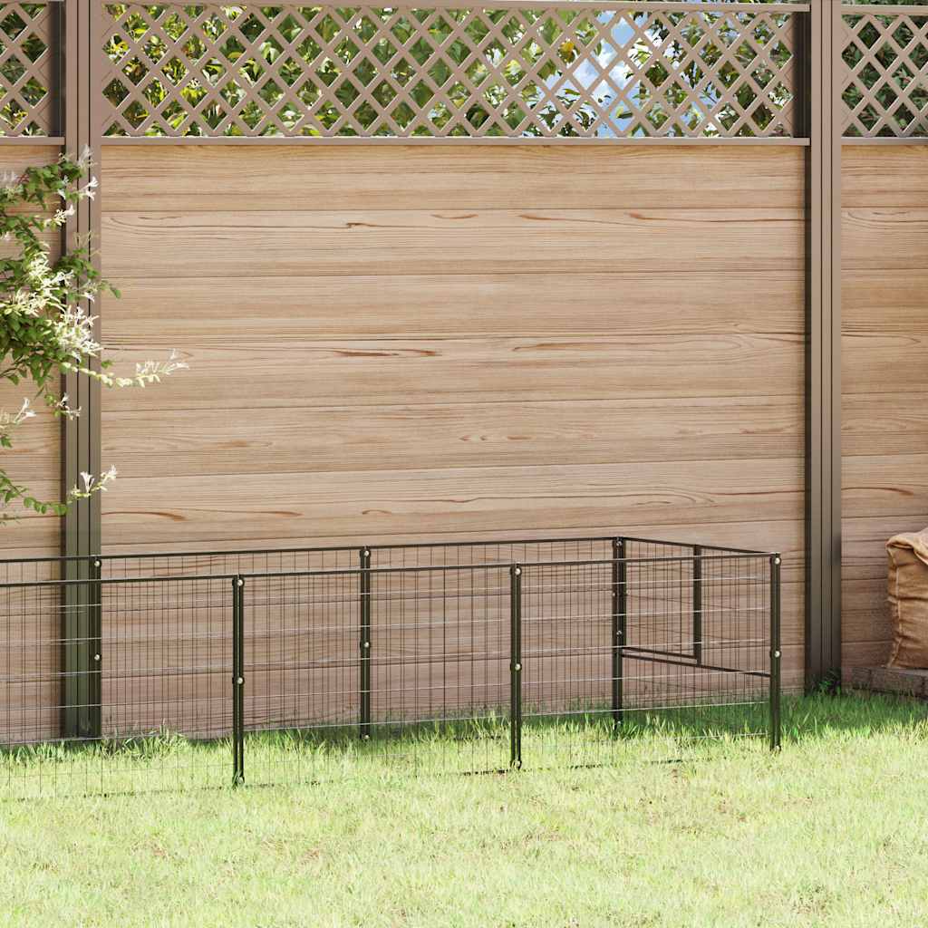 hundeløbegård 8 m² stål sort