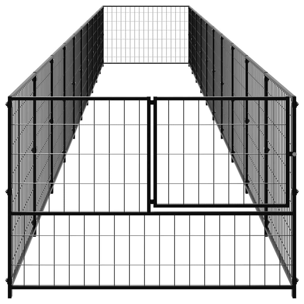 hundeløbegård 10 m² stål sort