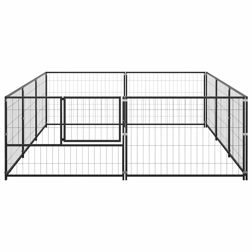 hundeløbegård 6 m² stål sort