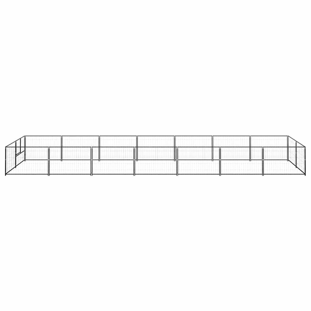 hundeløbegård 14 m² stål sort