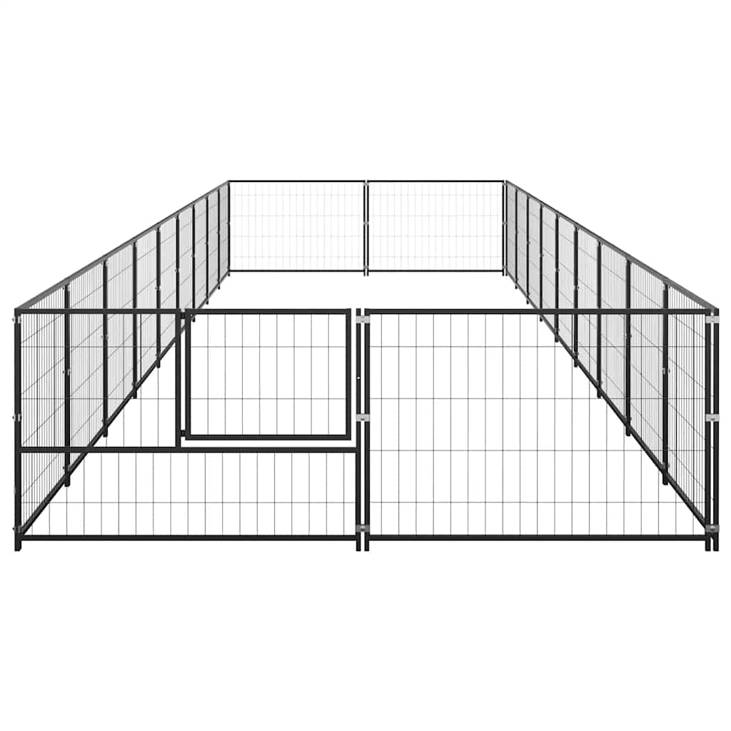 hundeløbegård 18 m² stål sort