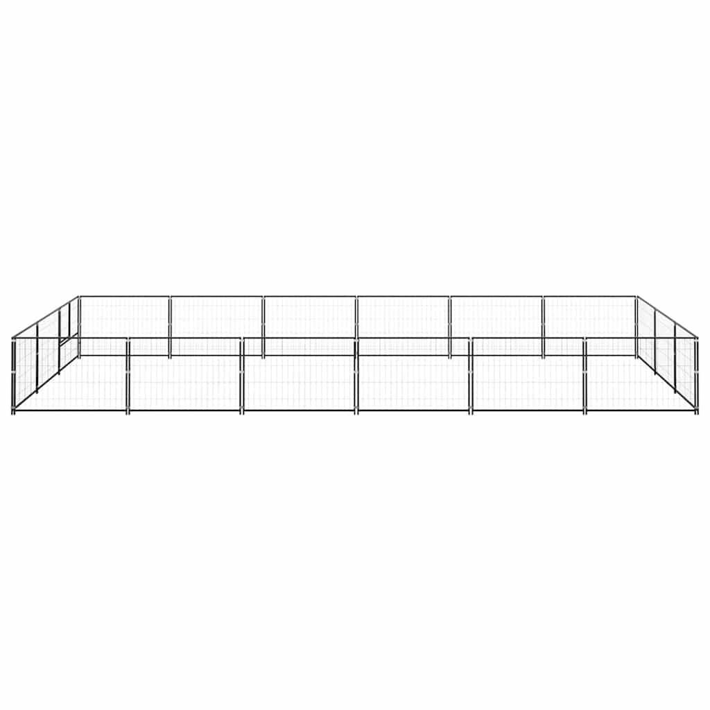 hundeløbegård 18 m² stål sort