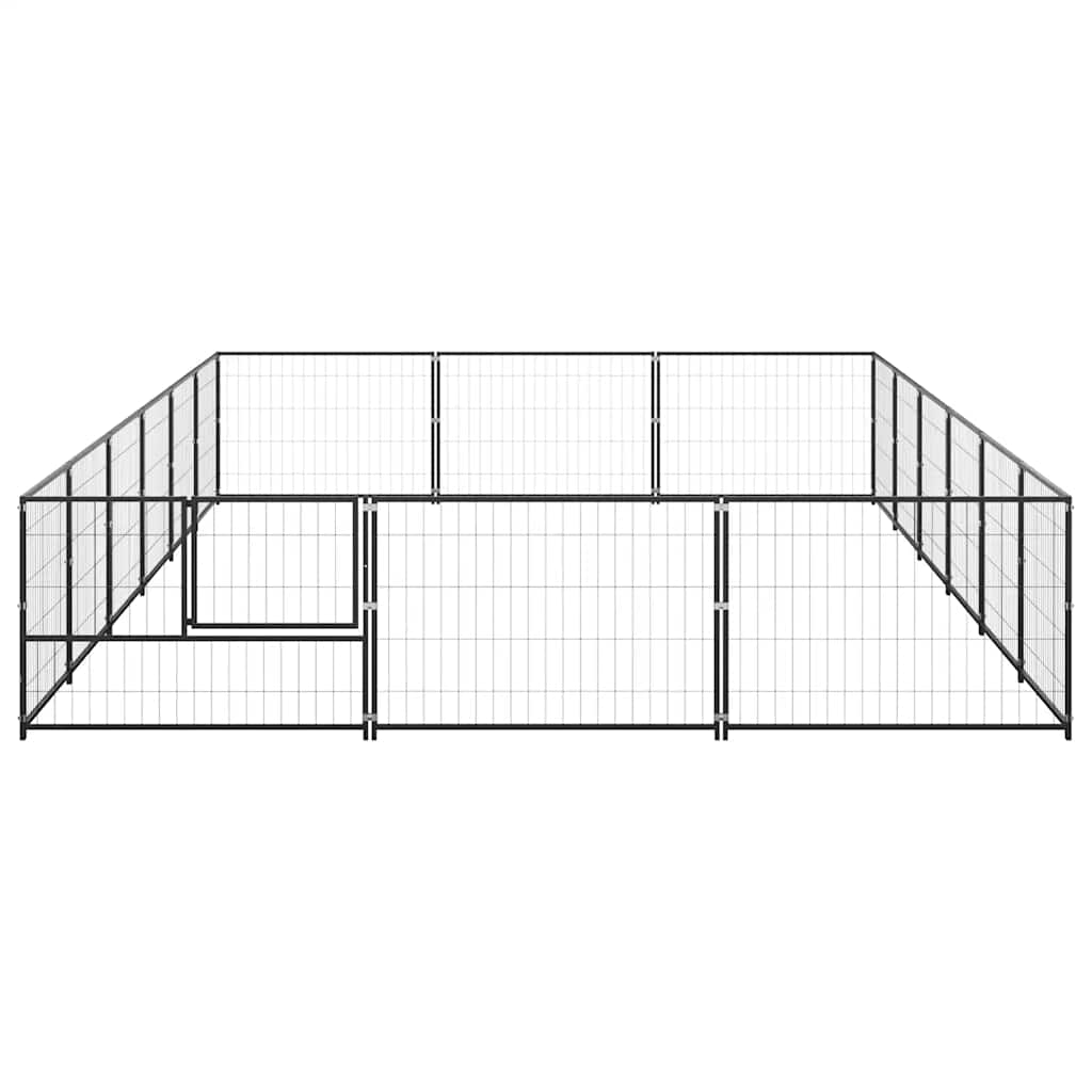 hundeløbegård 18 m² stål sort