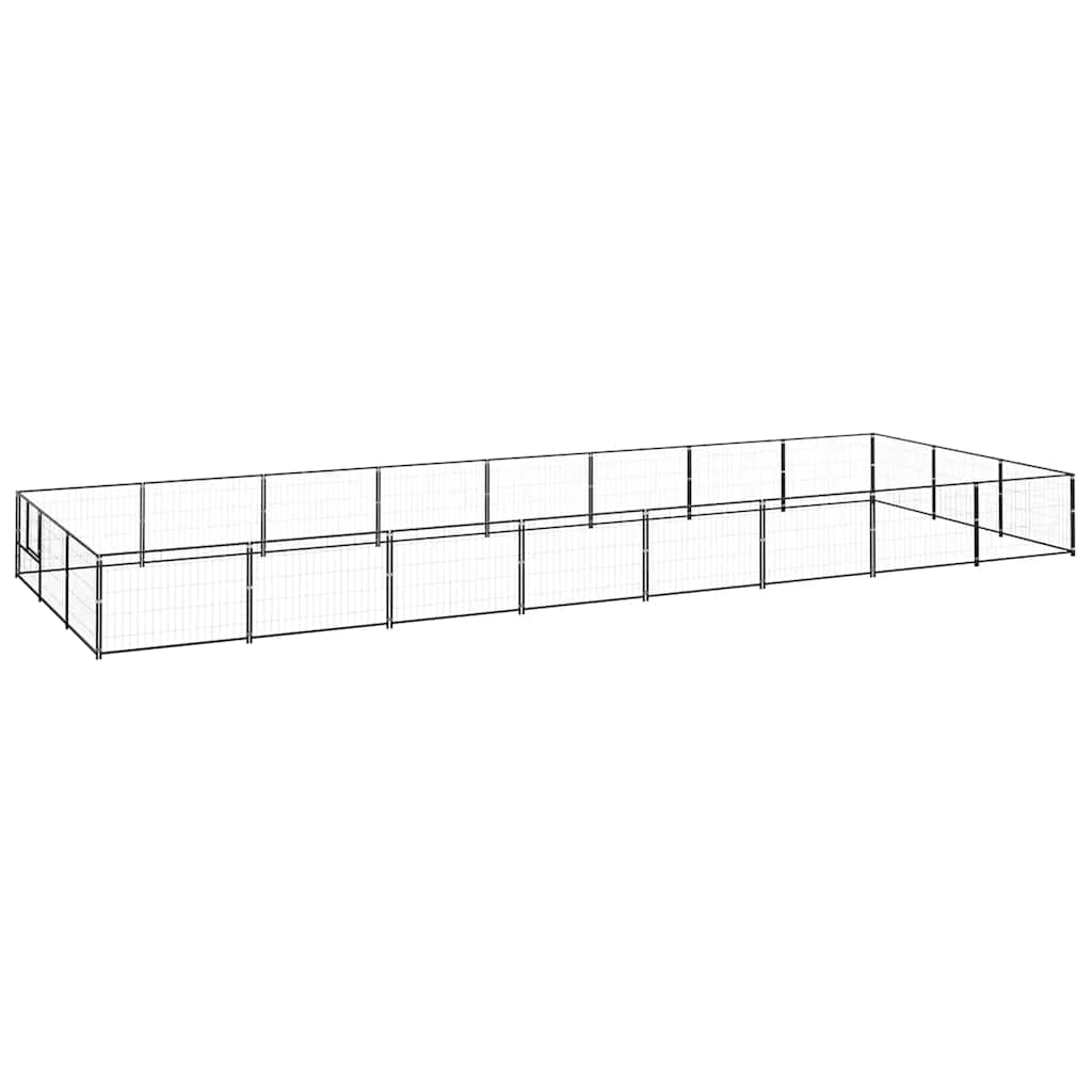 hundeløbegård 24 m² stål sort