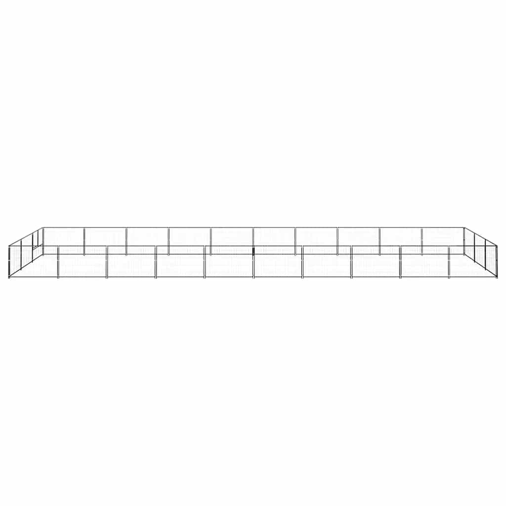 hundeløbegård 30 m² stål sort