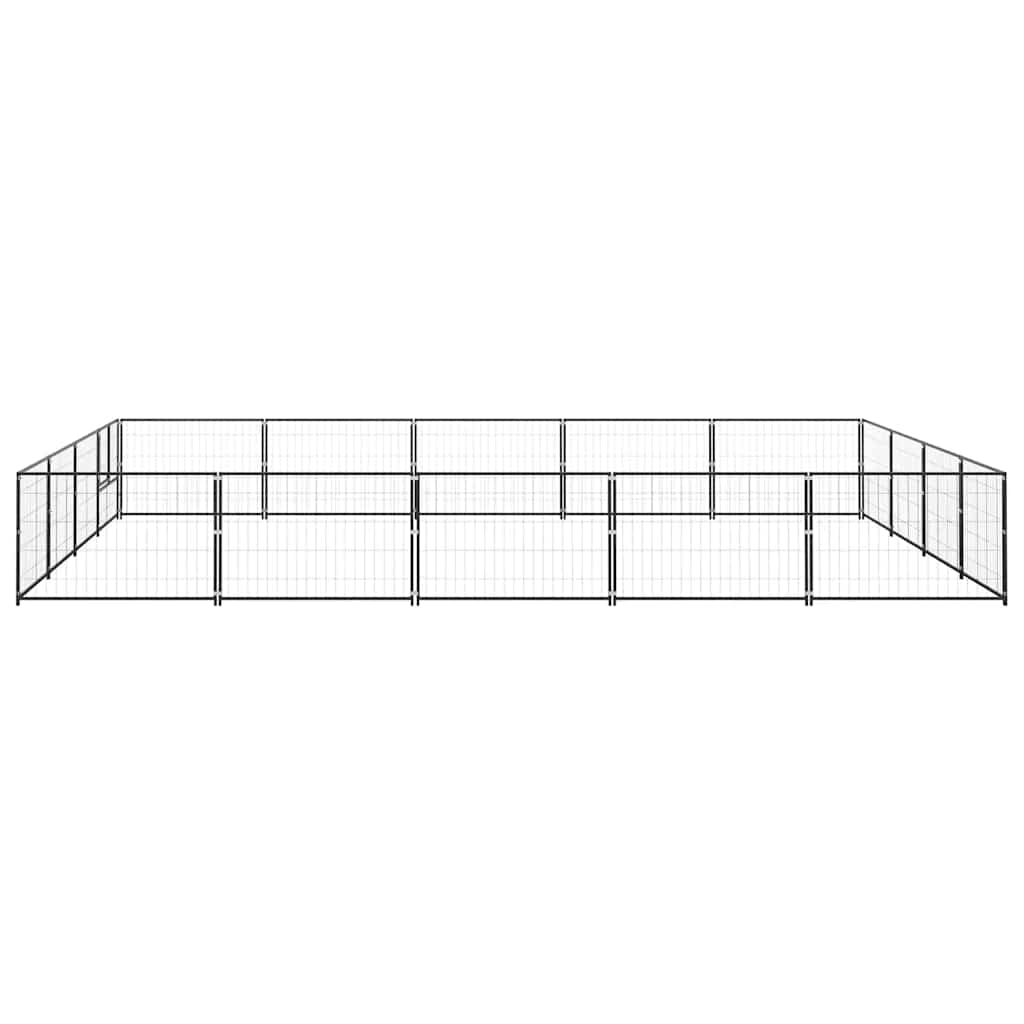 hundeløbegård 20 m² stål sort