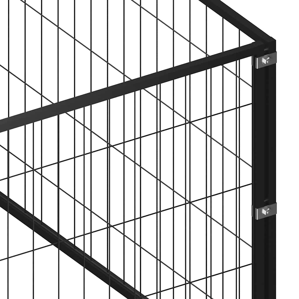 hundeløbegård 36 m² stål sort