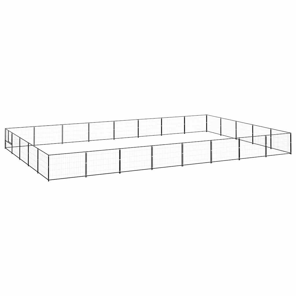 hundeløbegård 40 m² stål sort