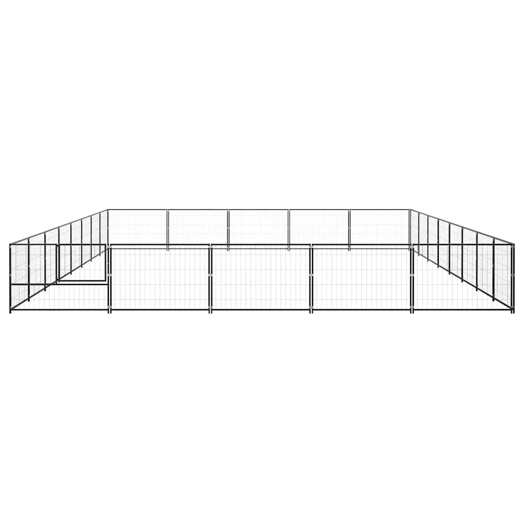 hundeløbegård 40 m² stål sort