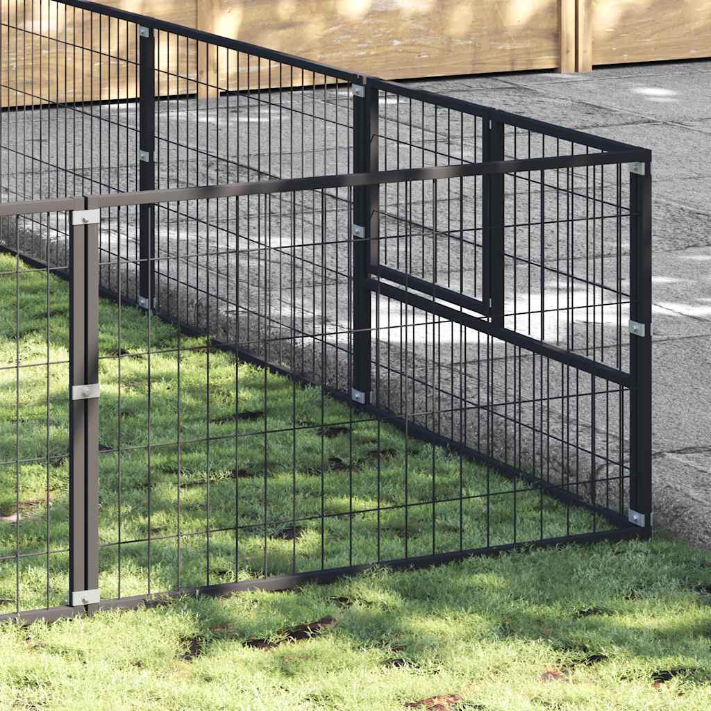 hundeløbegård 50 m² stål sort