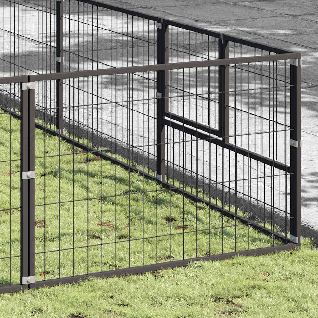 hundeløbegård 56 m² stål sort