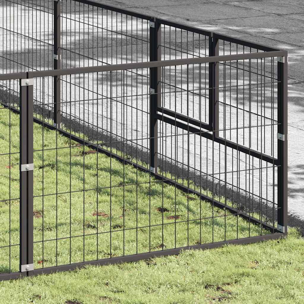 hundeløbegård 70 m² stål sort