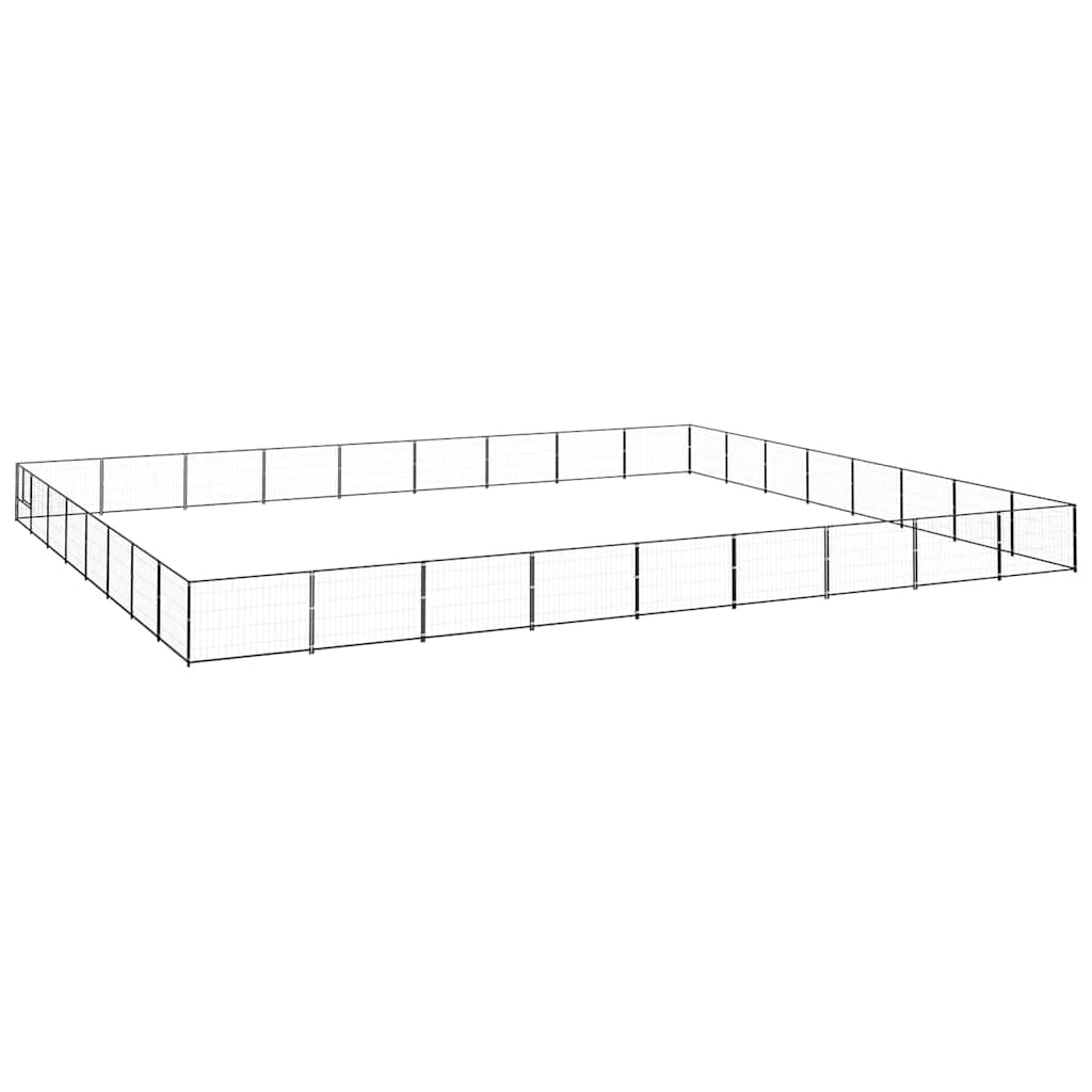 hundeløbegård 72 m² stål sort