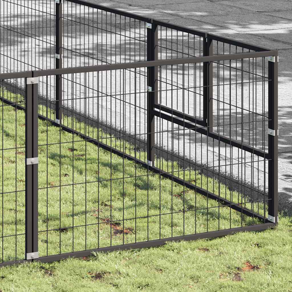 hundeløbegård 72 m² stål sort