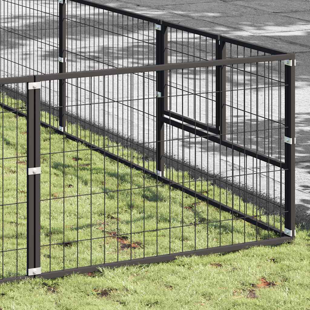 hundeløbegård 90 m² stål sort