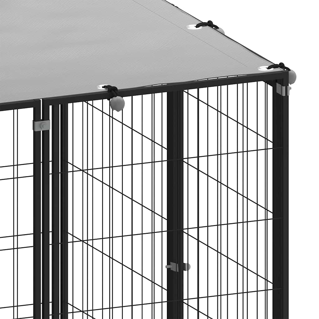 hundeløbegård 10,89 m² stål sort