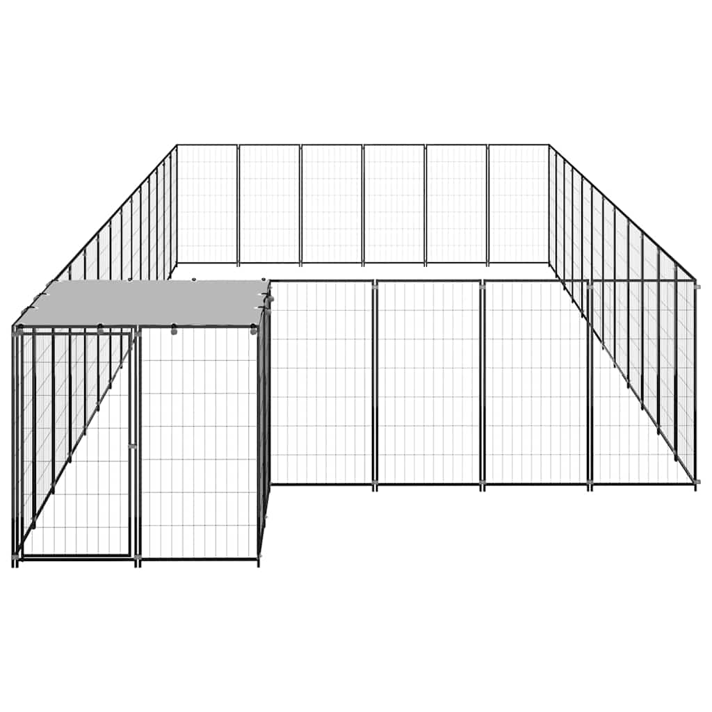 hundeløbegård 22,99 m² stål sort