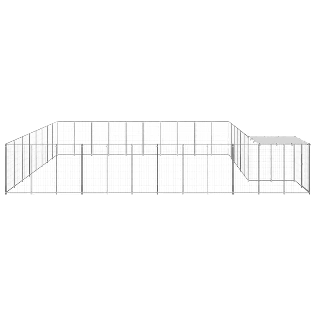 hundeløbegård 25,41 m² stål sølvfarvet