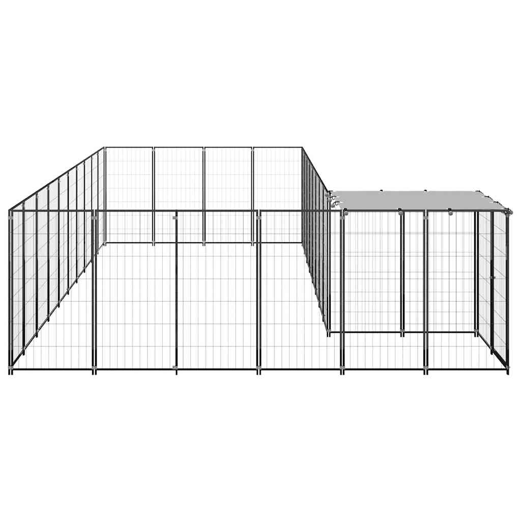 hundeløbegård 19,36 m² stål sort