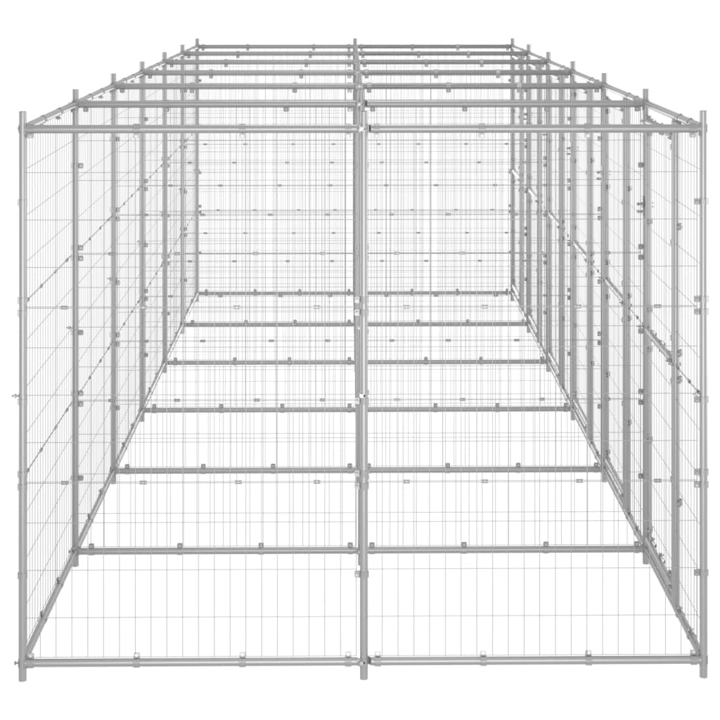 udendørs hundebur 14,52 m² galvaniseret stål