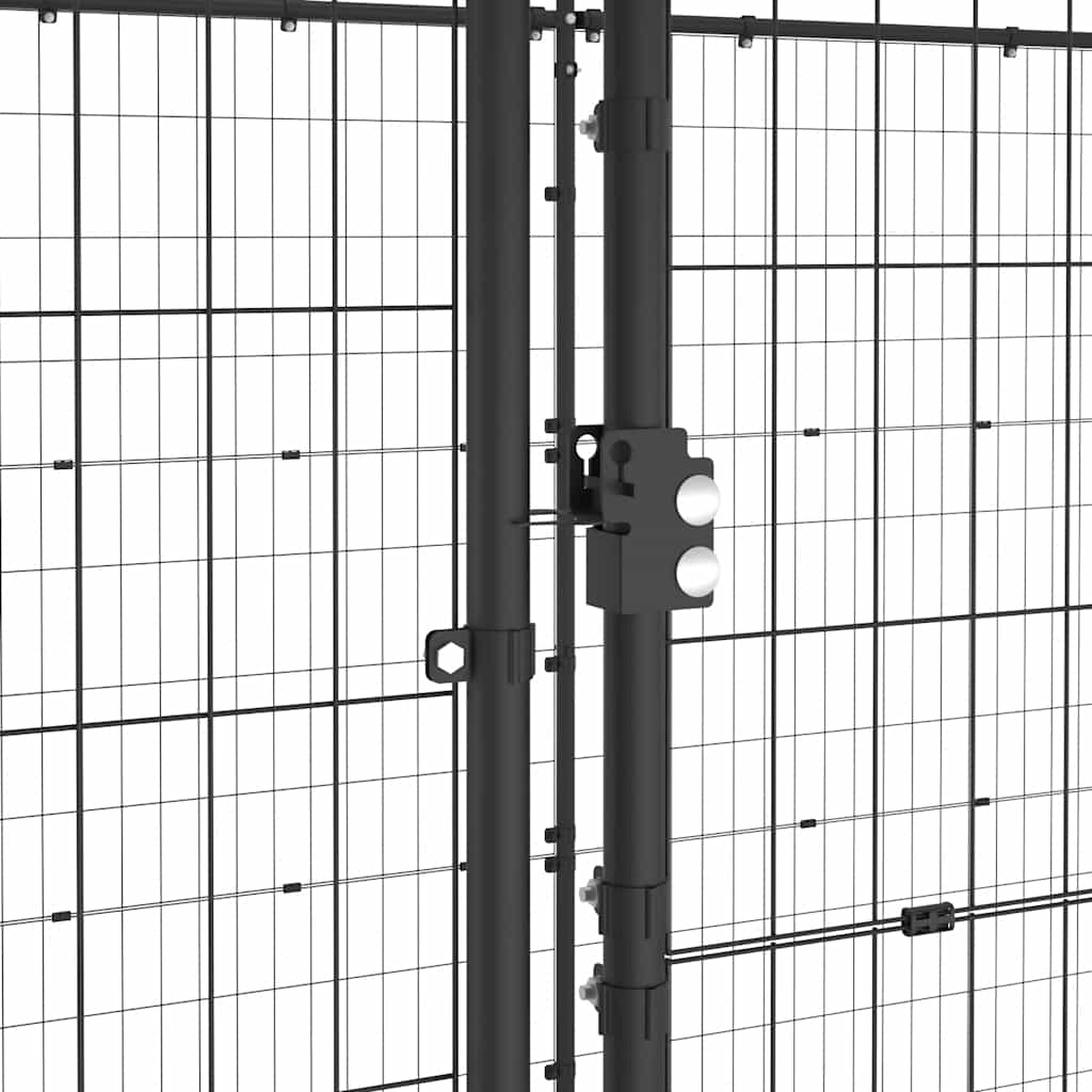 udendørs hundebur med tag 12,1 m² stål