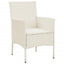 havestole med hynder 4 stk. polyrattan hvid