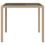 havebord 90x90x75 cm hærdet glas og polyrattan beige