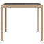 havebord 90x90x75 cm hærdet glas og polyrattan beige