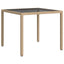 havebord 90x90x75 cm hærdet glas og polyrattan beige