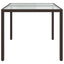 havebord 150x90x75 cm hærdet glas og polyrattan brun