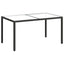 havebord 150x90x75 cm hærdet glas og polyrattan sort