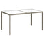 havebord 150x90x75 cm hærdet glas og polyrattan grå